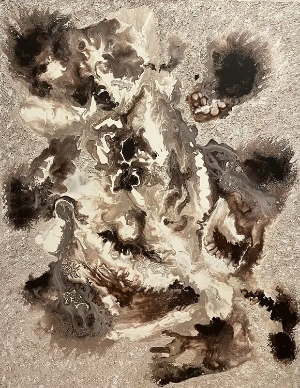 Akrylmålning Sahara av Sandra Jacobi