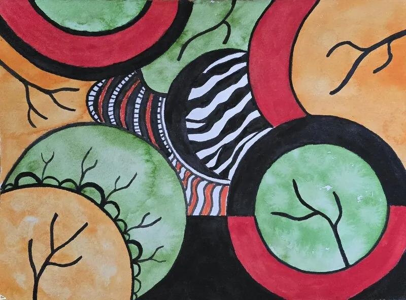 Akvarell Nostalgitripp till Afrika av Anita Lindgren