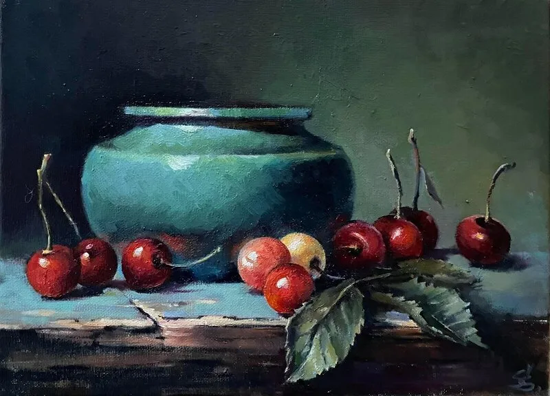 Oljemålning Körsbär av Svetlana Gurko