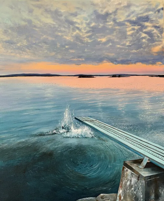 Akrylmålning Kvällsdröm av Hanna Sandberg