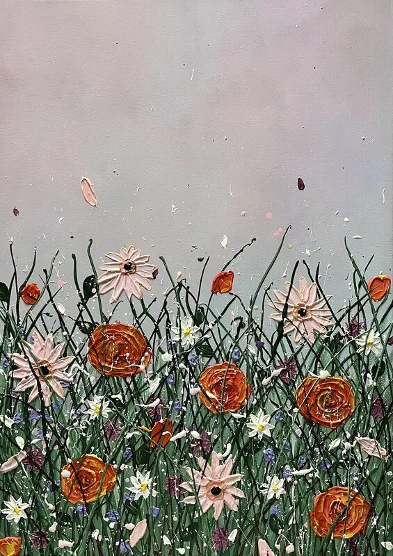 Akrylmålning Untitled av Veronica Fuchs