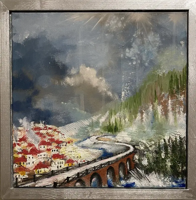 Oljemålning Vinterdröm av Eugen Anghel