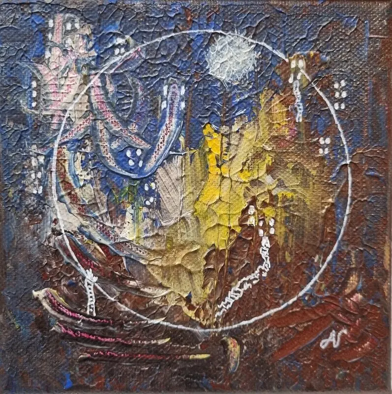 Akrylmålning Fullmåne 2 av Anette Vester