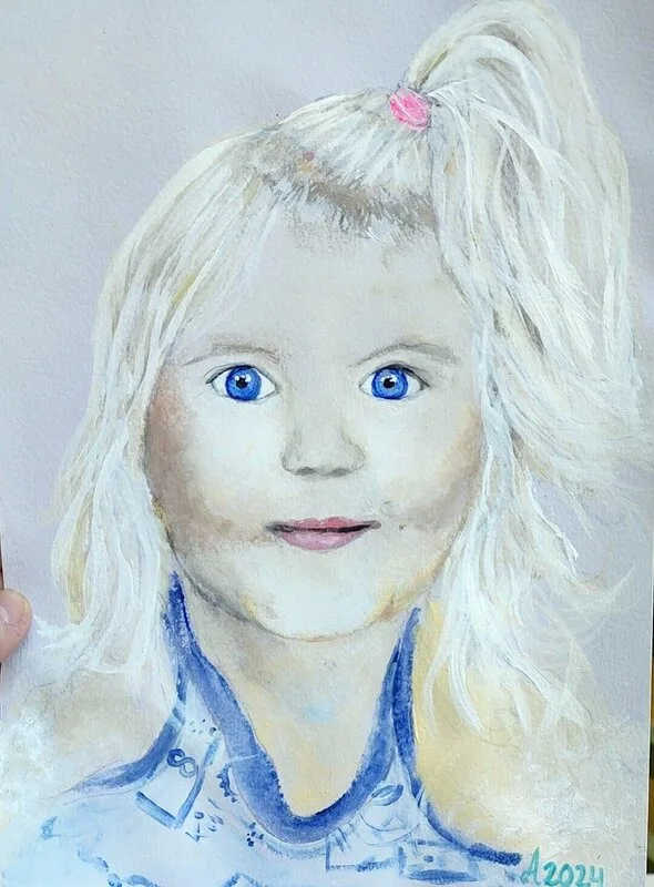 Akrylmålning Flickan av Anne Söderqvist