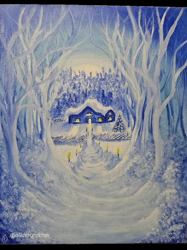 Oljemålning Blue moments av Nina Söderström