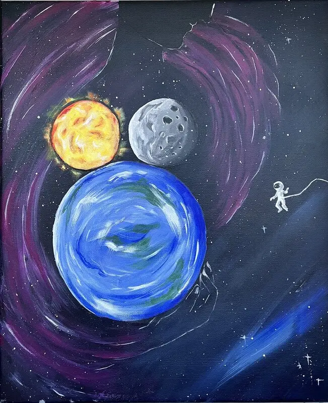 Akrylmålning Mother Universe av Elena Basenok