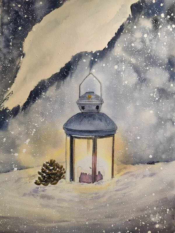 Akvarell Somewhere out there av Wei Hing Rosenkvist