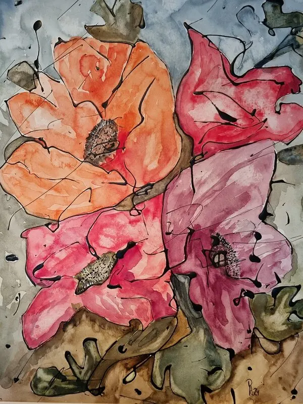 Akvarell Sommarkänsla av Rose-Marie Dolk