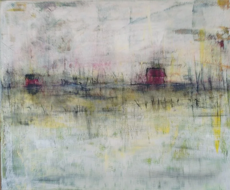 Akrylmålning Ängarna av Britt-Marie Torgilsman