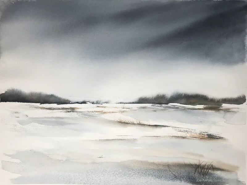 Akvarell Vinter av Margareta Snell