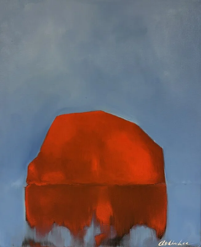 Oljemålning Red rock II av Helena Aschbacher Malm
