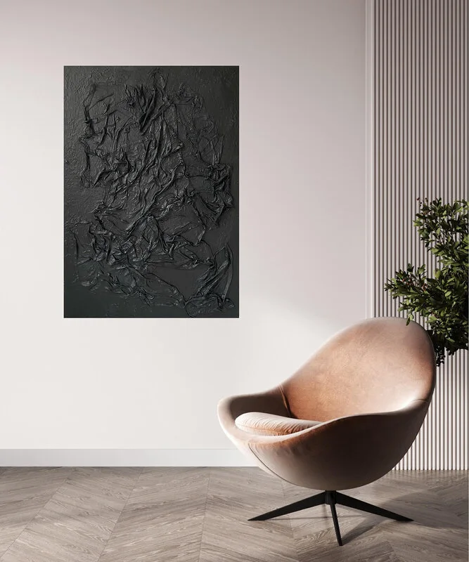 Akrylmålning Black av Felicia Adérian