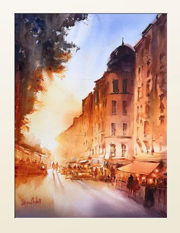 Akvarell Birkaplan av Stefan Gadnell