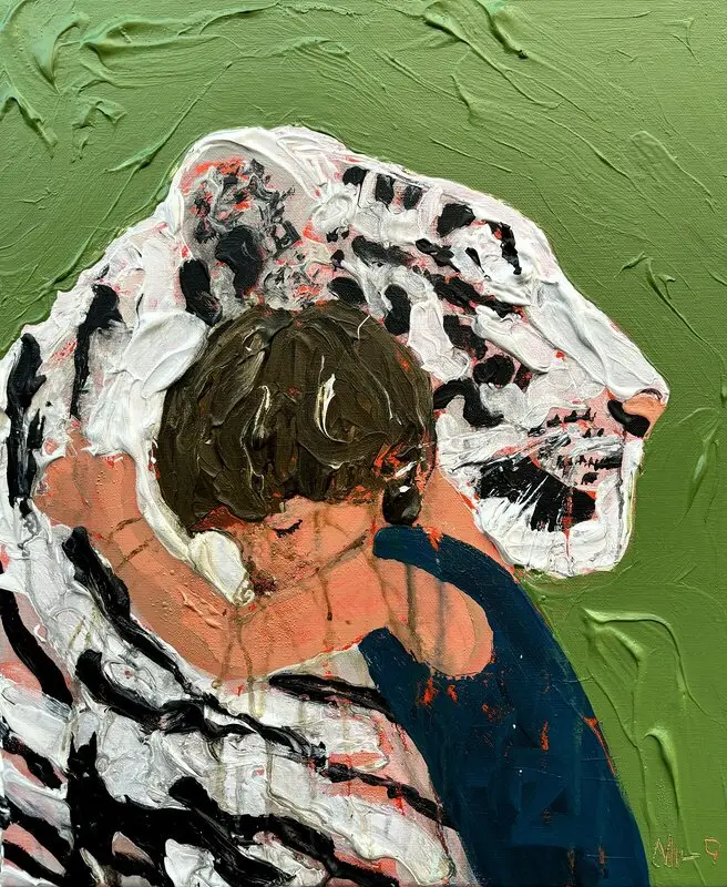 Akrylmålning Det vi gör i livet ekar i evigheten av Milo