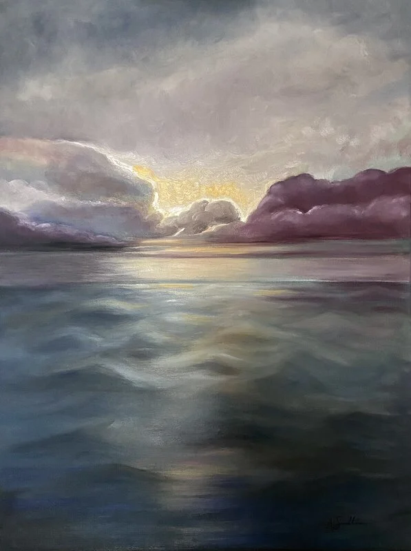 Oljemålning Himmel och Hav av Amanda Sultan