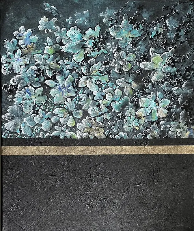 Akrylmålning DeepFlowers av Monique Rydberg