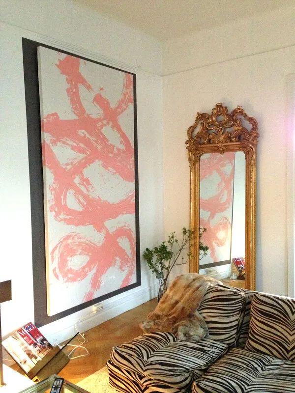 Oljemålning Pink scribble av Anders Kumlien