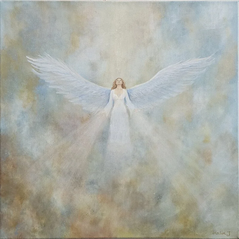 Akrylmålning Archangel Ariel av Malin Johansson