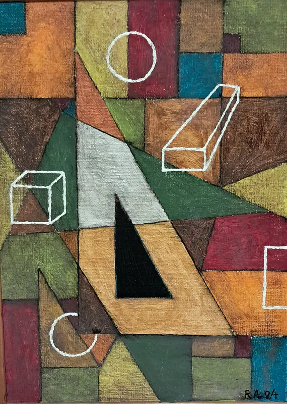 Akrylmålning Trianglar. av Roland Adolfsson