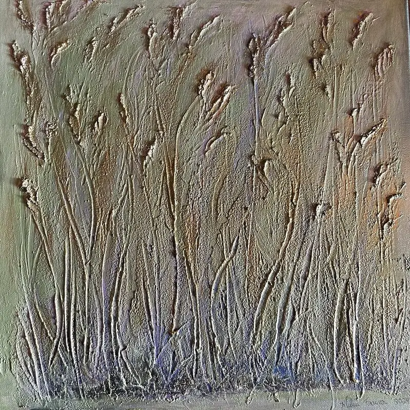 Akrylmålning Golden nature av Malin Franzen