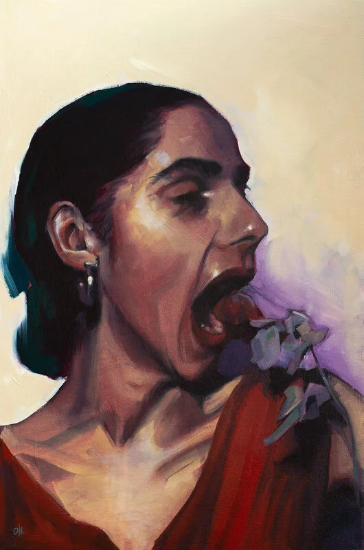 Oljemålning Devoured by Polly Jean av Olga Hassan