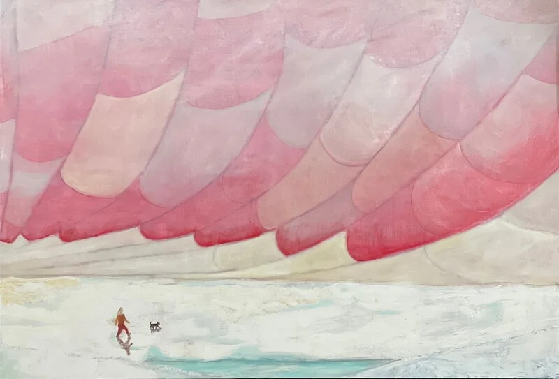 Oljemålning Promenad på vårisen. av Camilla Wolgers