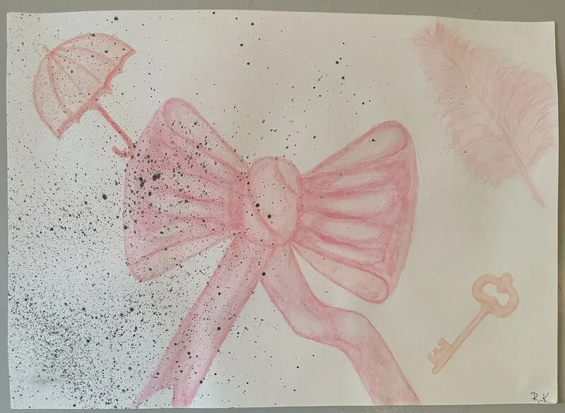 Akvarell Pink imperfection av Rebecka Kring