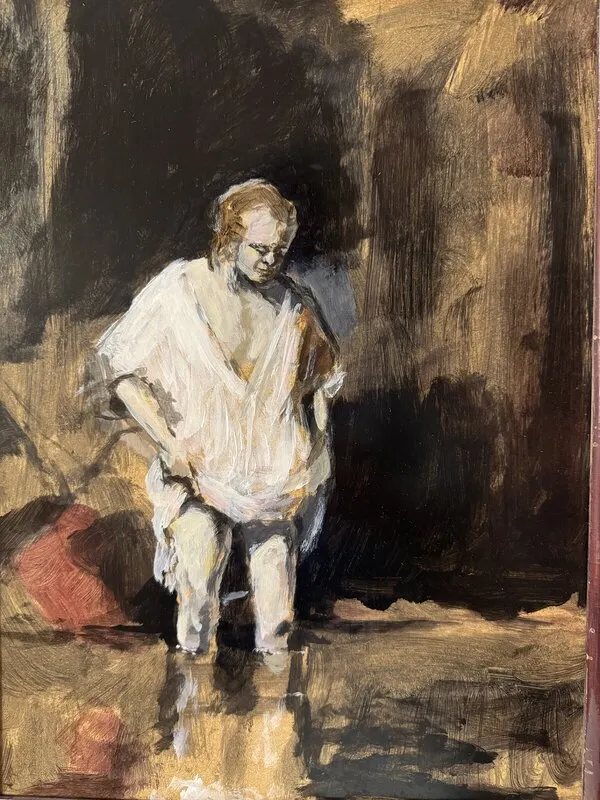 Oljemålning Badet (e. Rembrandt). av Per Kornhall