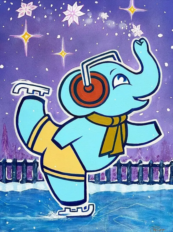 Akrylmålning Winter Ice Skater av Vesano Design