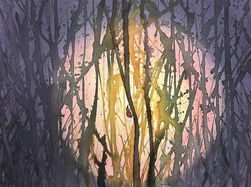 Akvarell Ladybug av Sophie Thelning