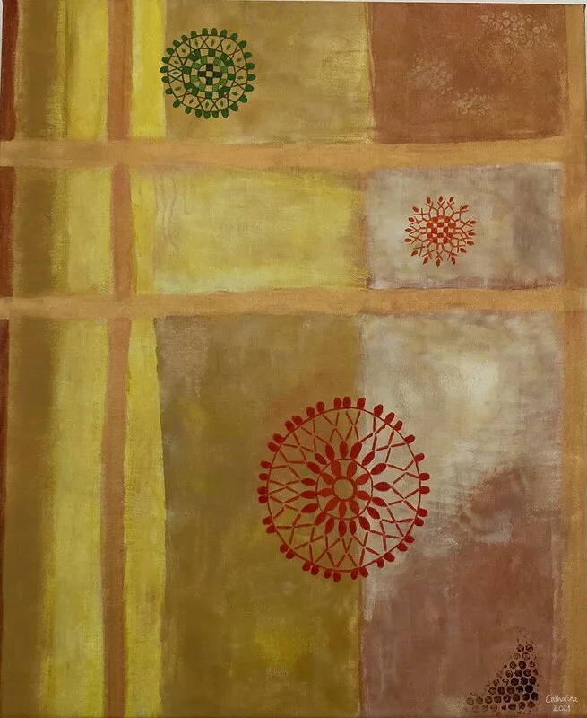 Akrylmålning Den gula tavlan av Catharina Johansson Söderström