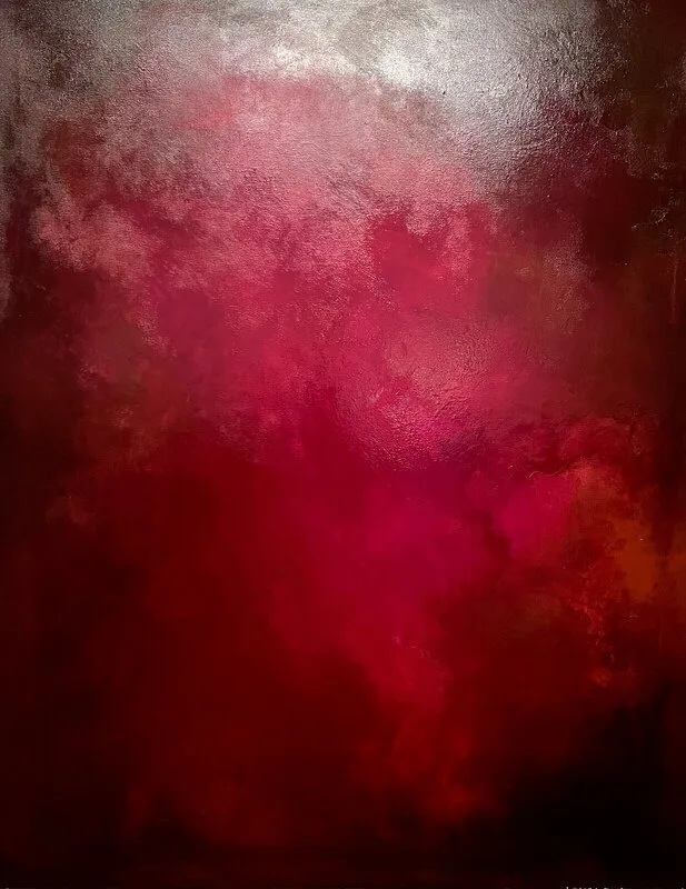 Akrylmålning CIELO ROSSO av Anna Artistockholm Brandt