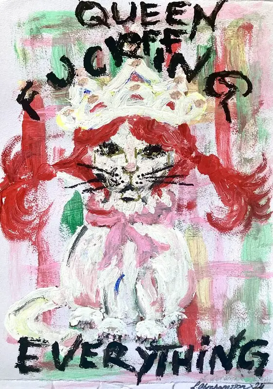 Akrylmålning Queen of fucking everything av Linda Abrahamsson La Arts Sweden