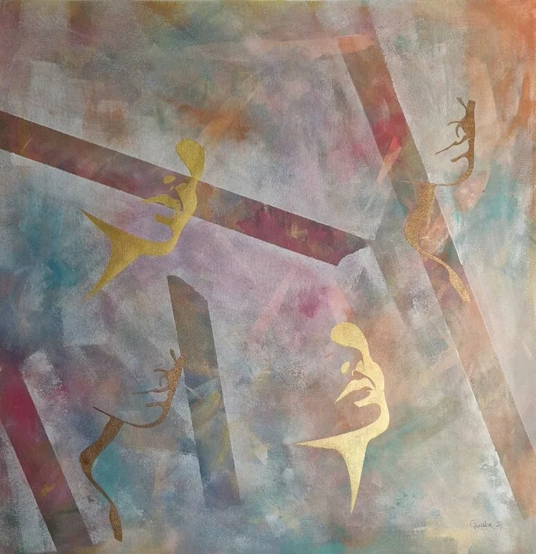 Akrylmålning You can be red, you can be yellow... av Camilla Bruhn