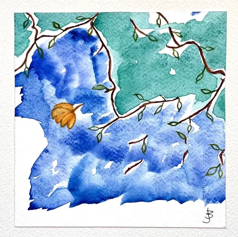 Akvarell Blomsterprakt III av Britt-Marie Johansson