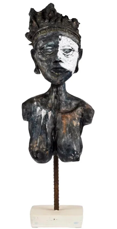 Skulptur Nubisk byst av Lelle. E. Svensson