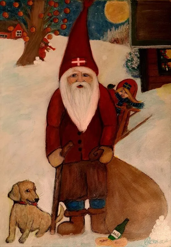 Akrylmålning Gränslös tomtebolycka av Vicky Roos