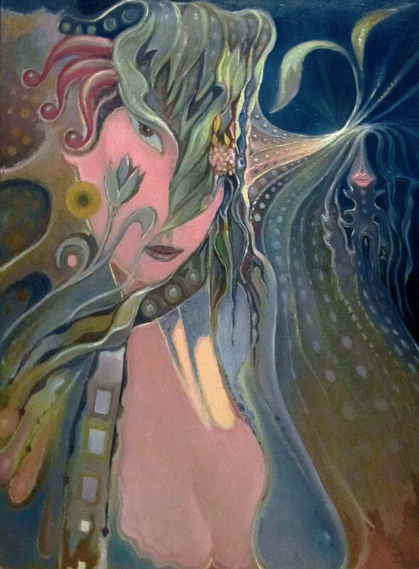 Oljemålning Nattkyss av Dimitri Zukov