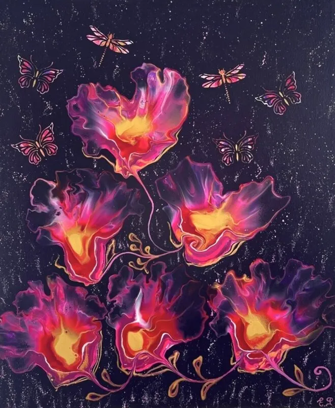 Akrylmålning Wings of Love av Elena - EP Art Studio