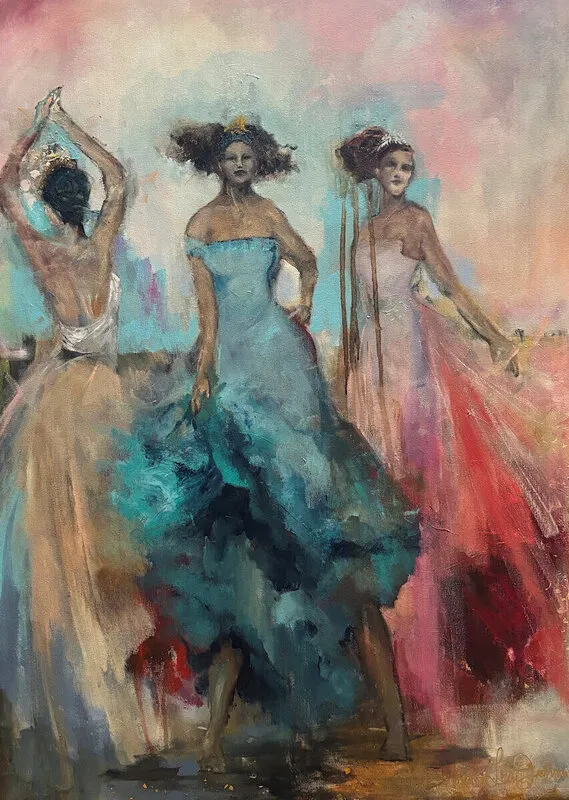 Akrylmålning Queens av Anna-Lena Johansson