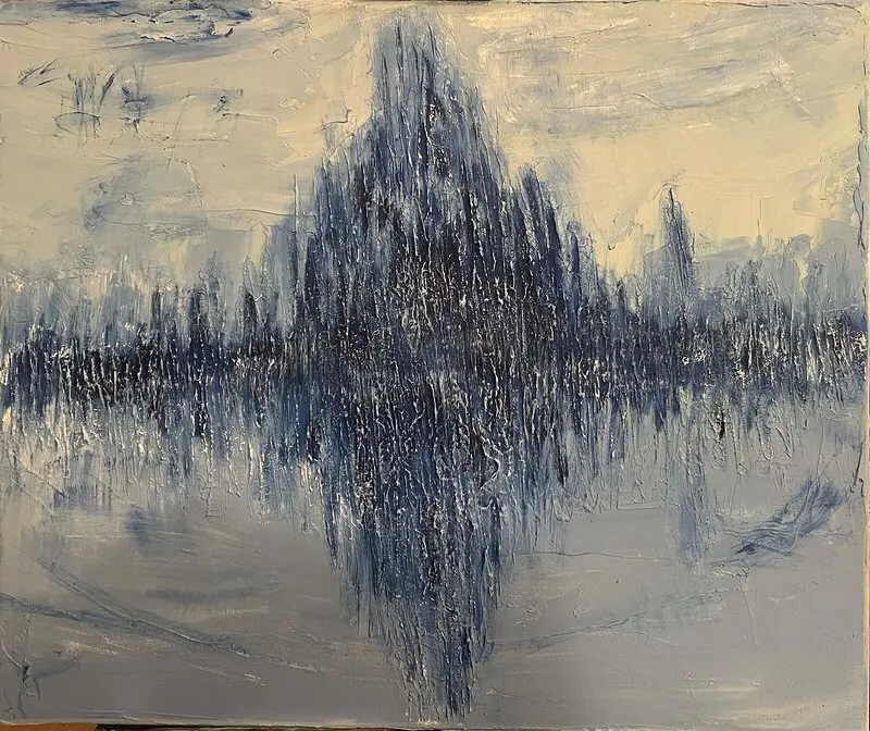 Oljemålning Snowdreams av Daniel Aljaderi Roos