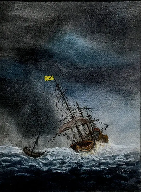 Akvarell Experiment av Katarina Schoerner Carr