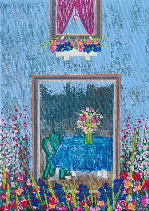 Akrylmålning Mitt inre fönster, 3 av Christine Foss Eriksson
