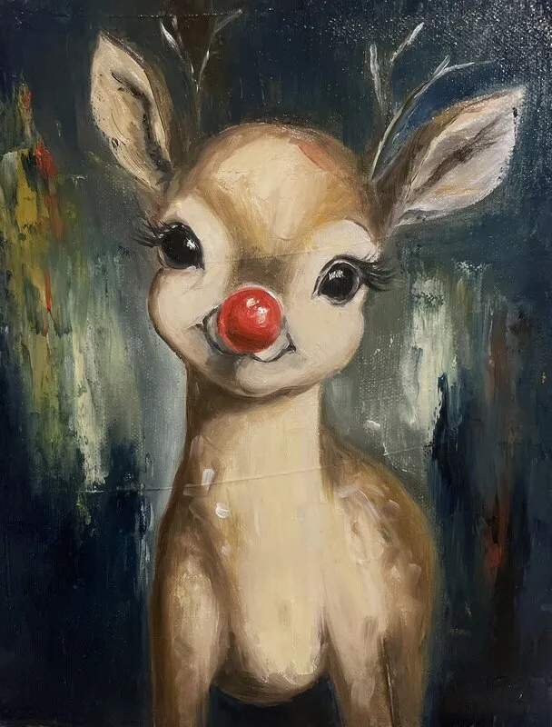 Oljemålning Rudolph’s nose! av Ideh Alikhani