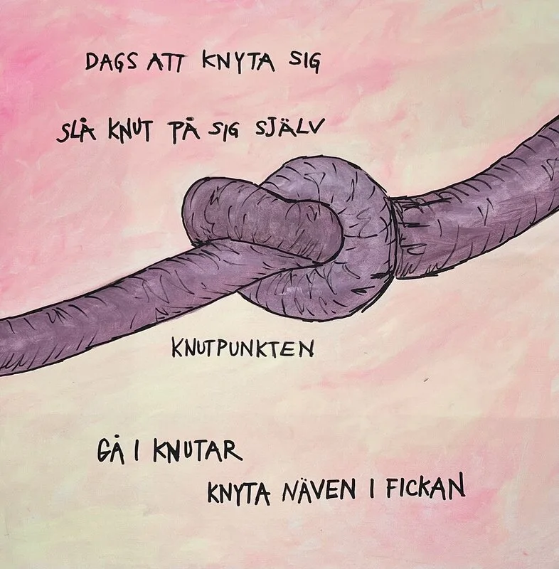 Akrylmålning KNUTEN av Annika Vretinger