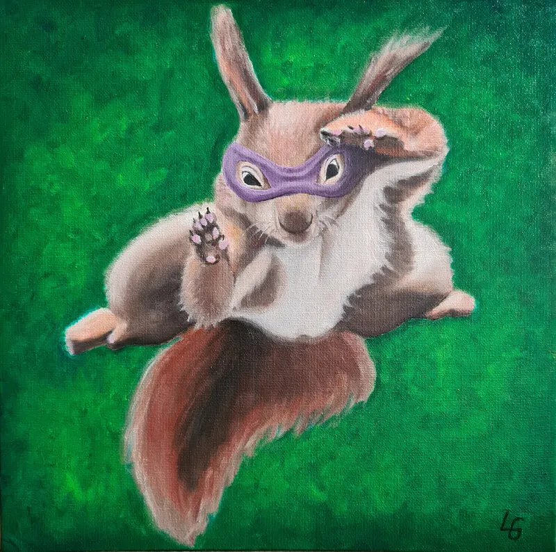 Oljemålning Fight for it av Lena Gunnarsson