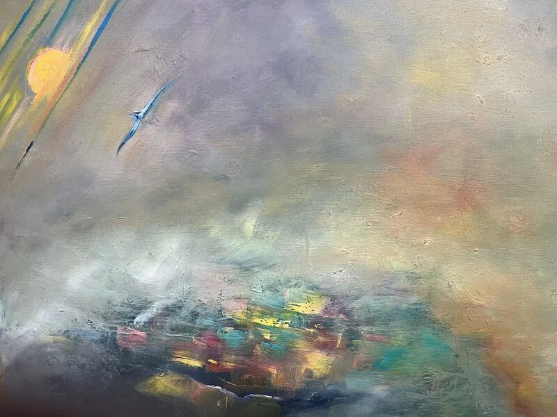 Oljemålning Above the wind, av Simret Nebrin Rylander