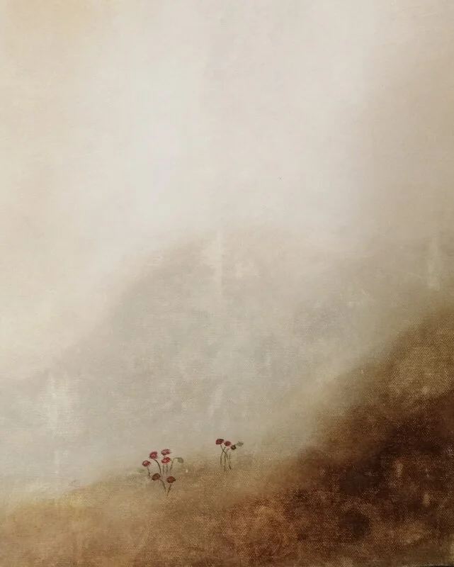 Akrylmålning Vallmobergen av AnnMarie Jacobsson