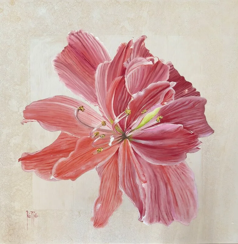 Oljemålning Amaryllis av Jette van der Lende