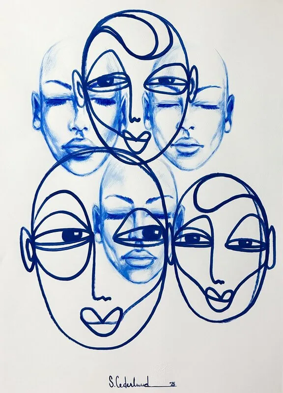 Akrylmålning Outsiders av Susanne Cederlund